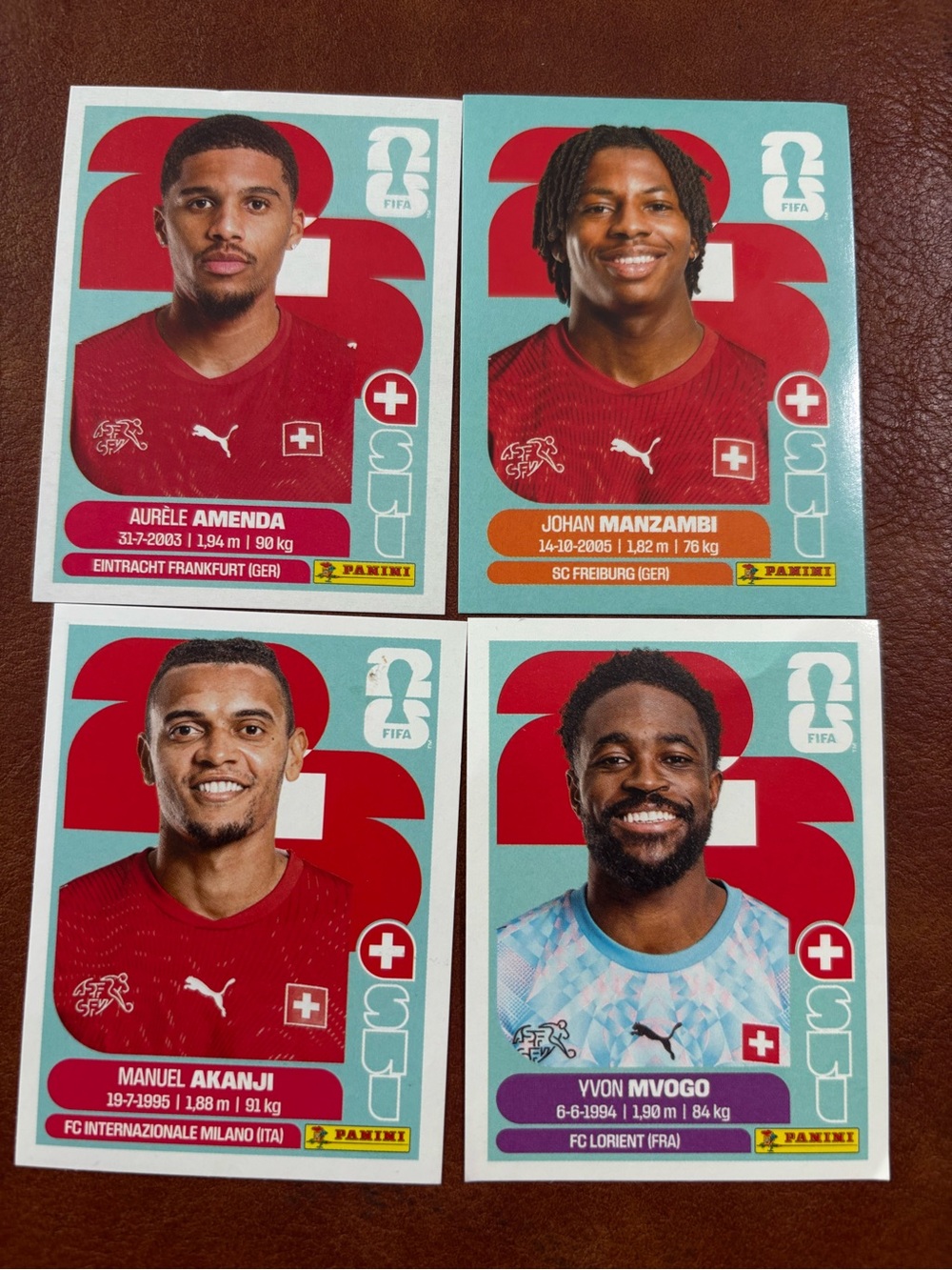 Panini Swiss Football Sticker Set - Red & Light Blue